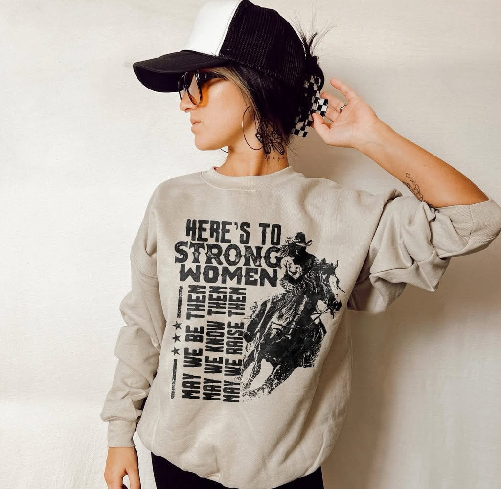 Strong Women Barrel Racer Shirt – Graphic Tee, Long Sleeve & Crewneck.