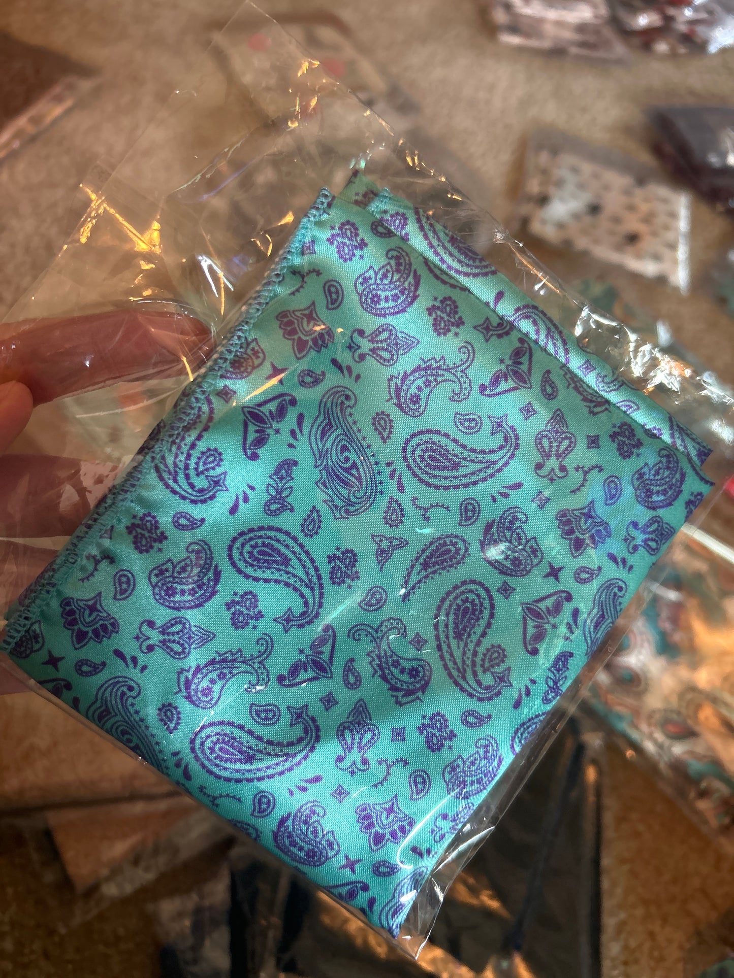 Paisley teal/blue Mini Wildrag