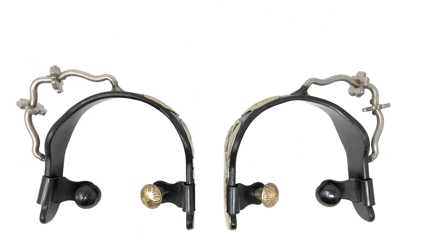 AJ Tack Ladies Antique Brown Pirate Skull Bumper Spurs with Rowels