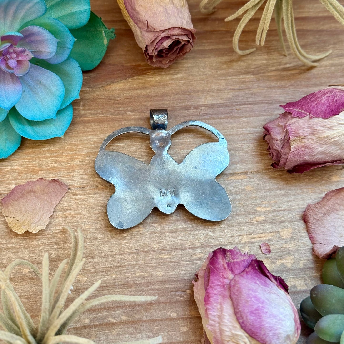 Turquoise Butterfly Pendant – Sterling Silver