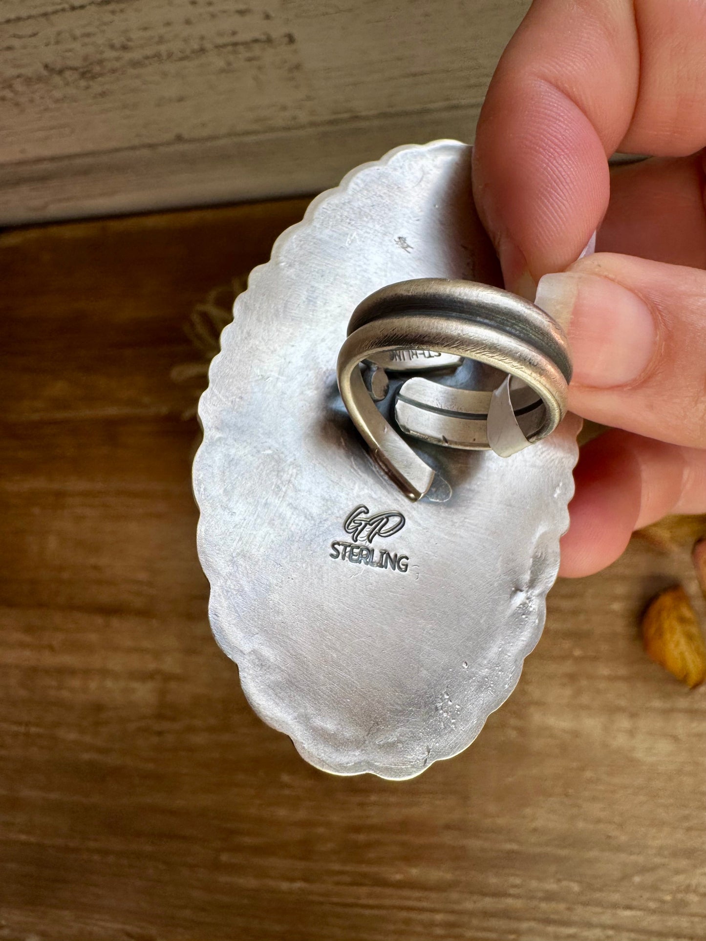 Big Adjustable Sonoran Gold Ring – Native Made by Gilbert Platero