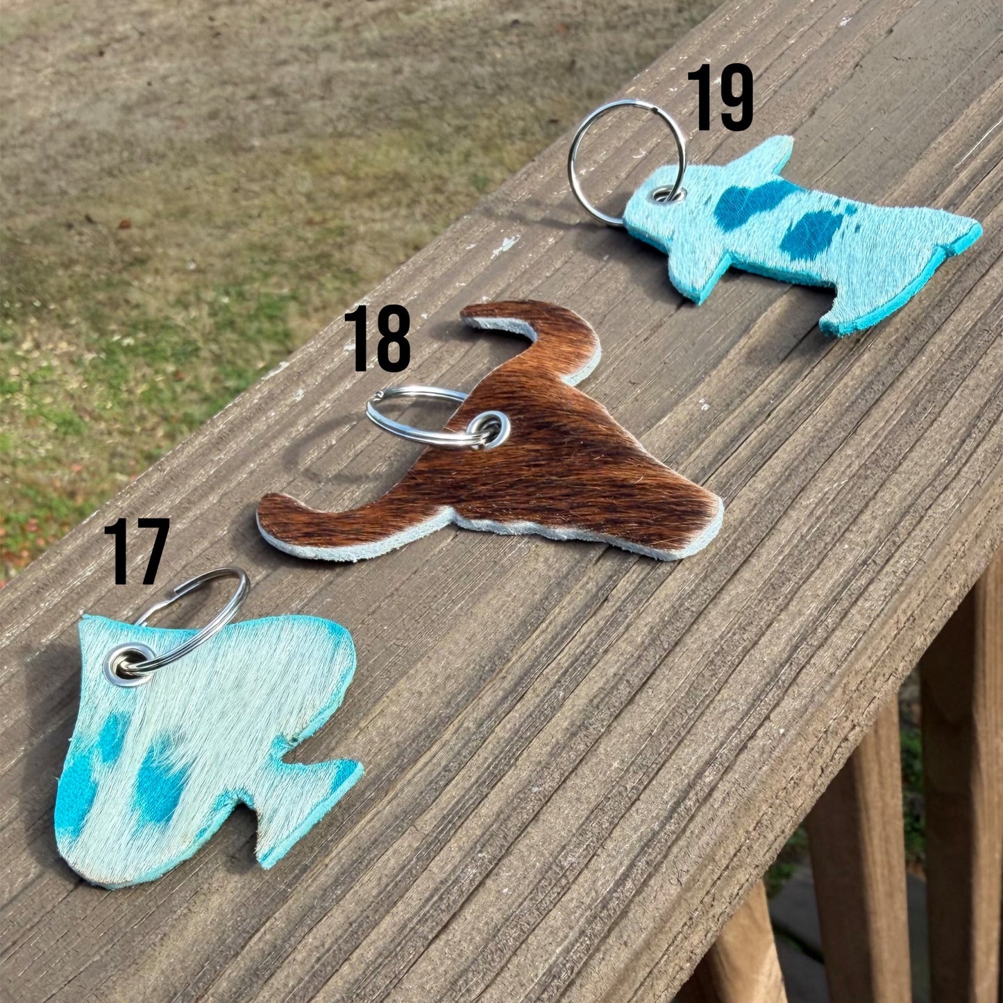 Genuine Hair-On-Hide Keychain – Single-Sided Cowhide Shapes