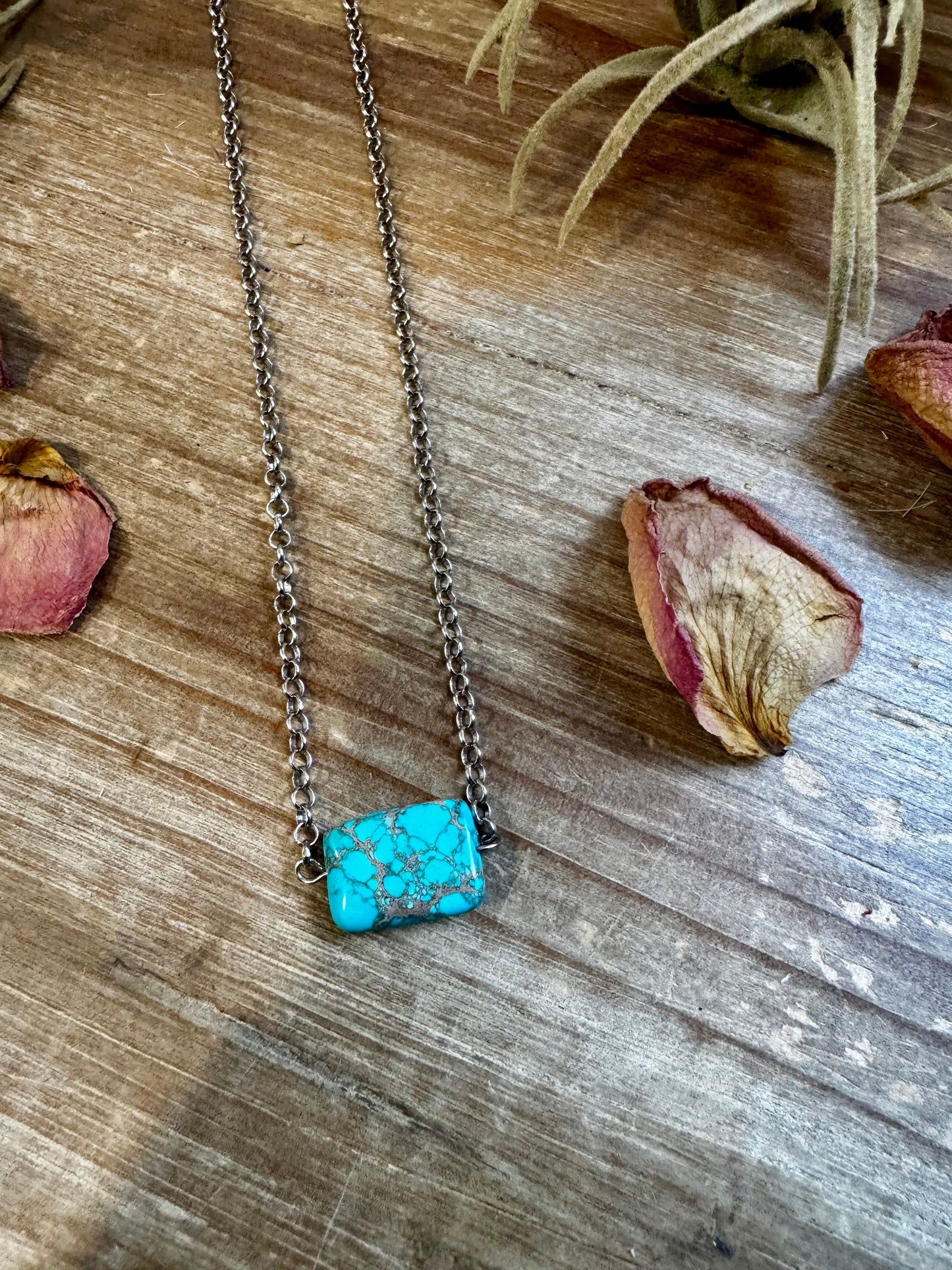 16 inch long necklace and turquoise Variscite