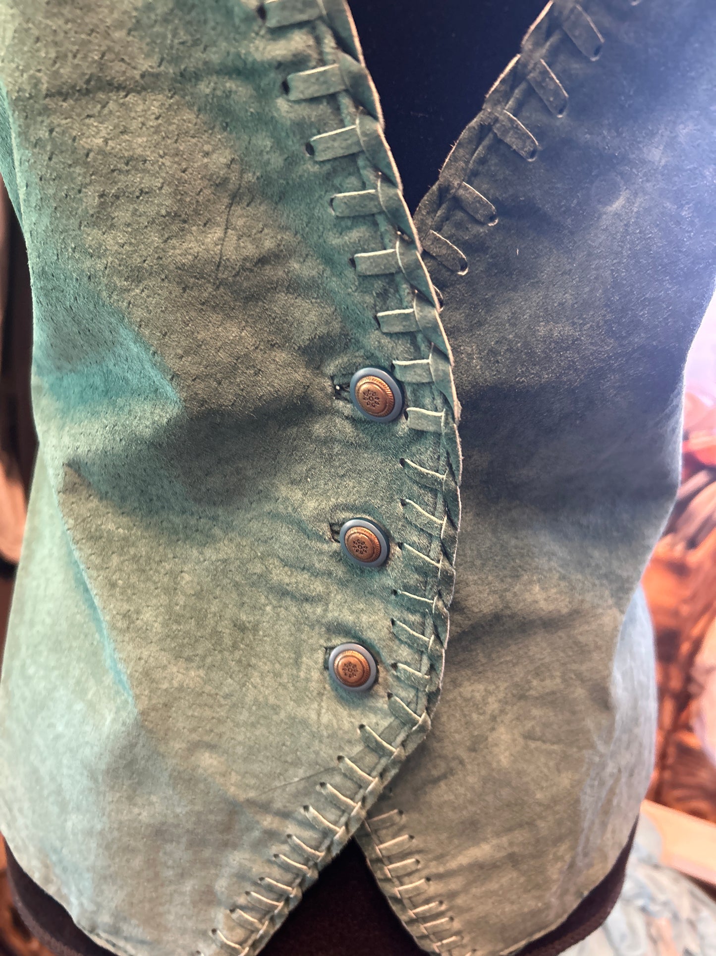 Vintage style leather vest MEDIUM