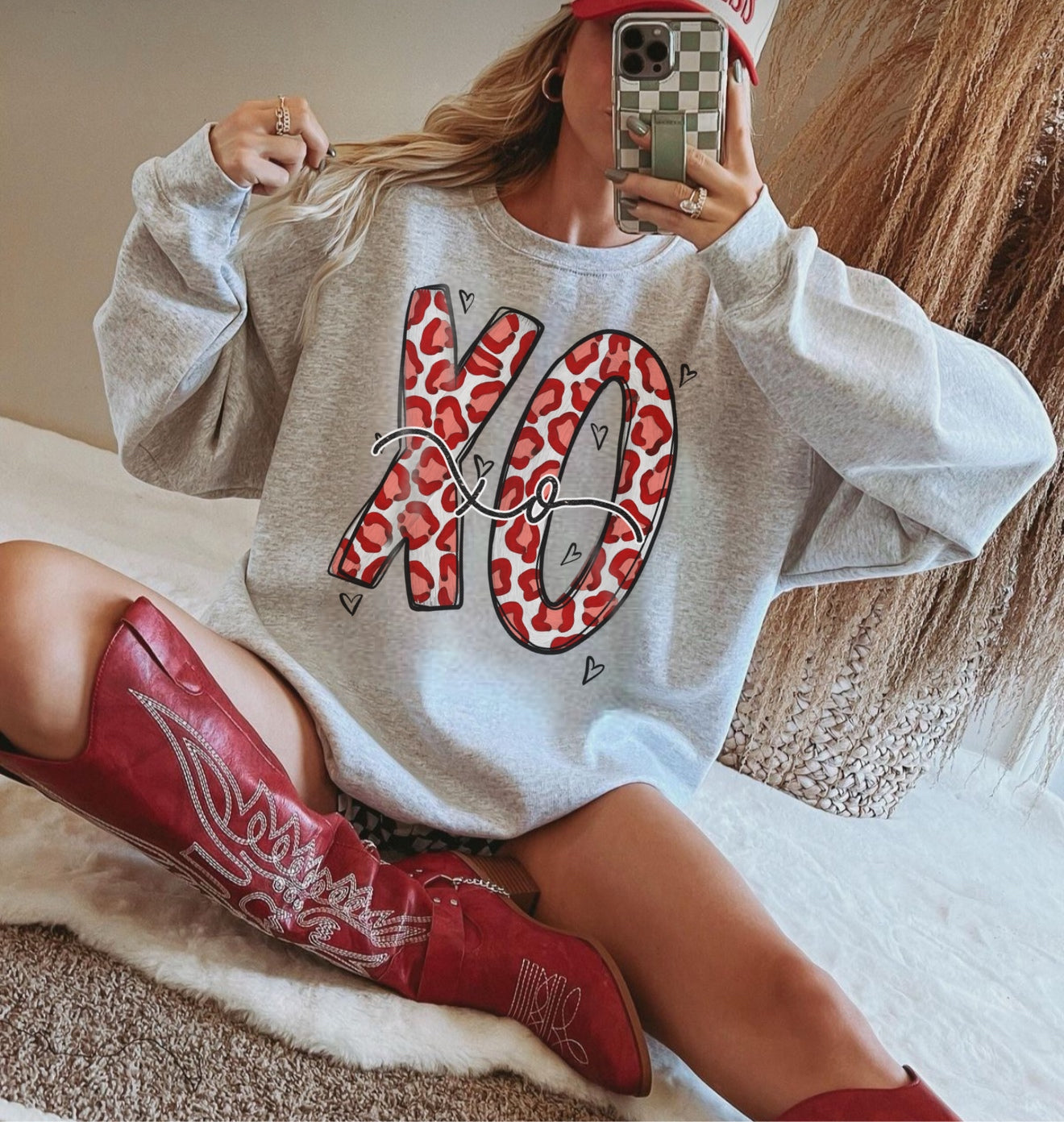Red Leopard XO Valentine Shirt – Graphic Tee, Long Sleeve & Crewneck.