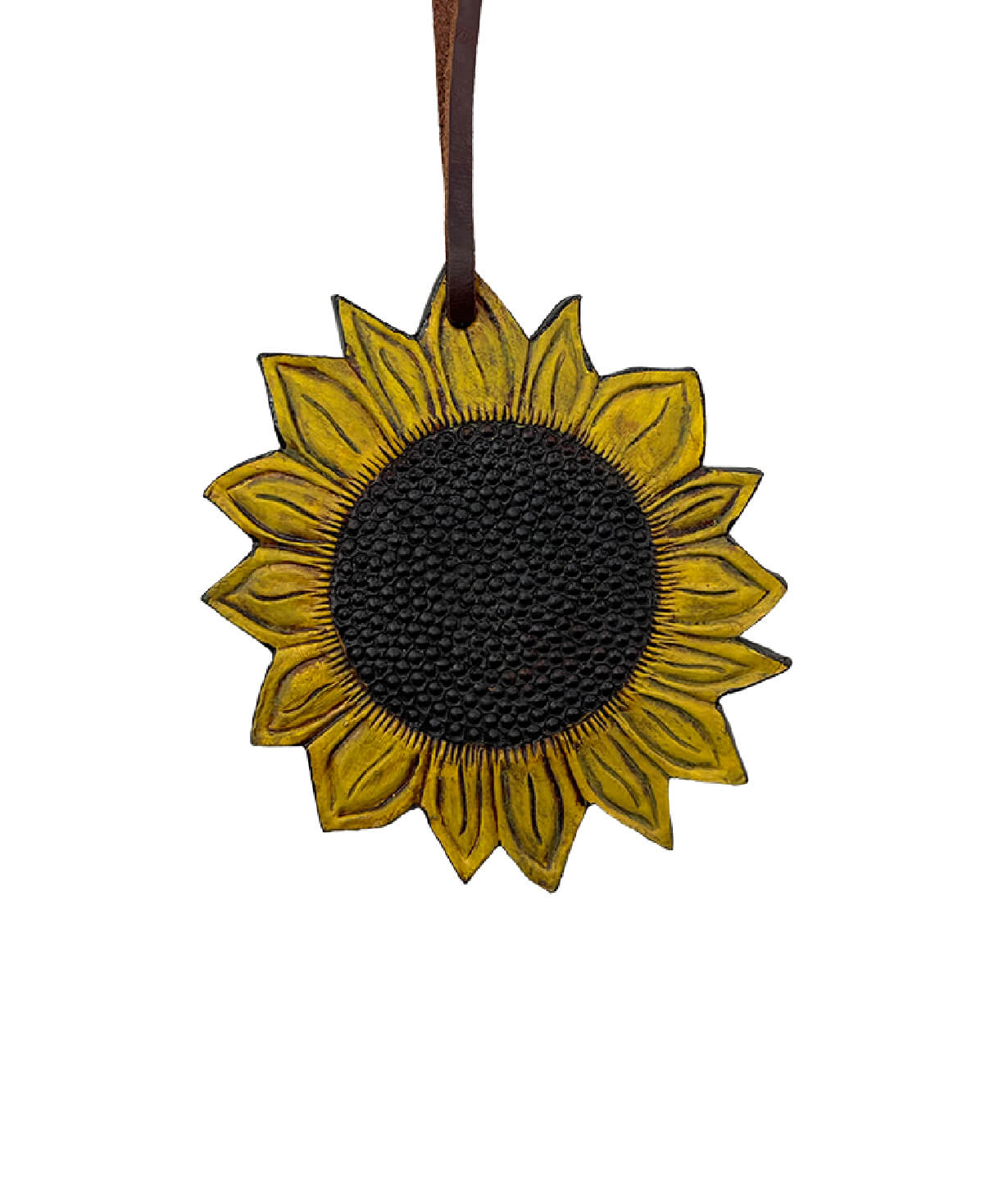 108-SUN Charm golden leather sunflower tooling background paint