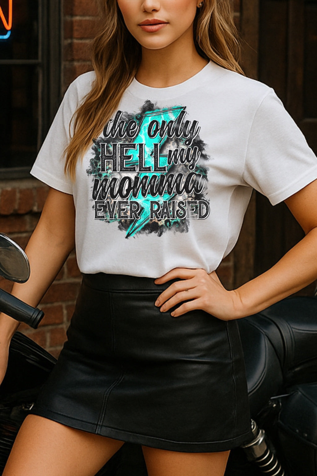 The Only Hell My Momma Ever Raised Lightning Bolt Shirt – Graphic Tee, Long Sleeve & Crewneck.