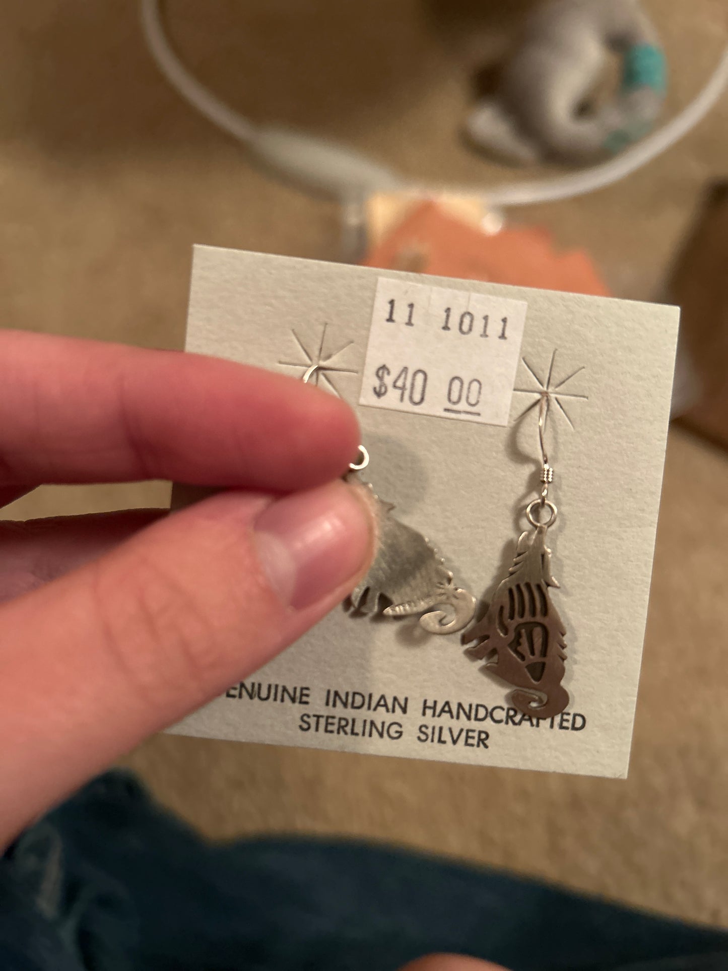 Native Made Wolf Earrings