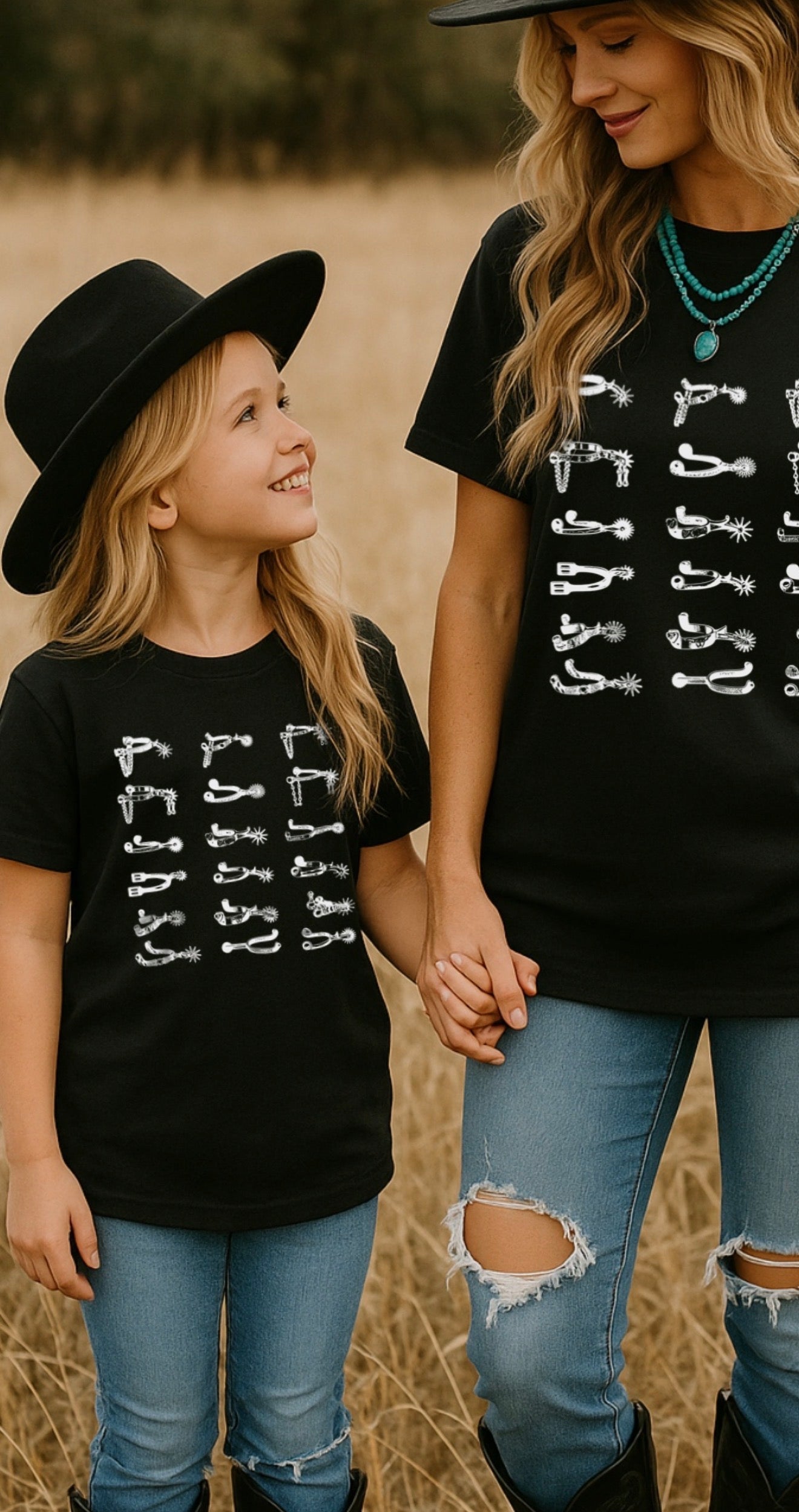 Western Spur Collection Kids–Adult Sizes Shirt – Graphic Tee, Long Sleeve & Crewneck