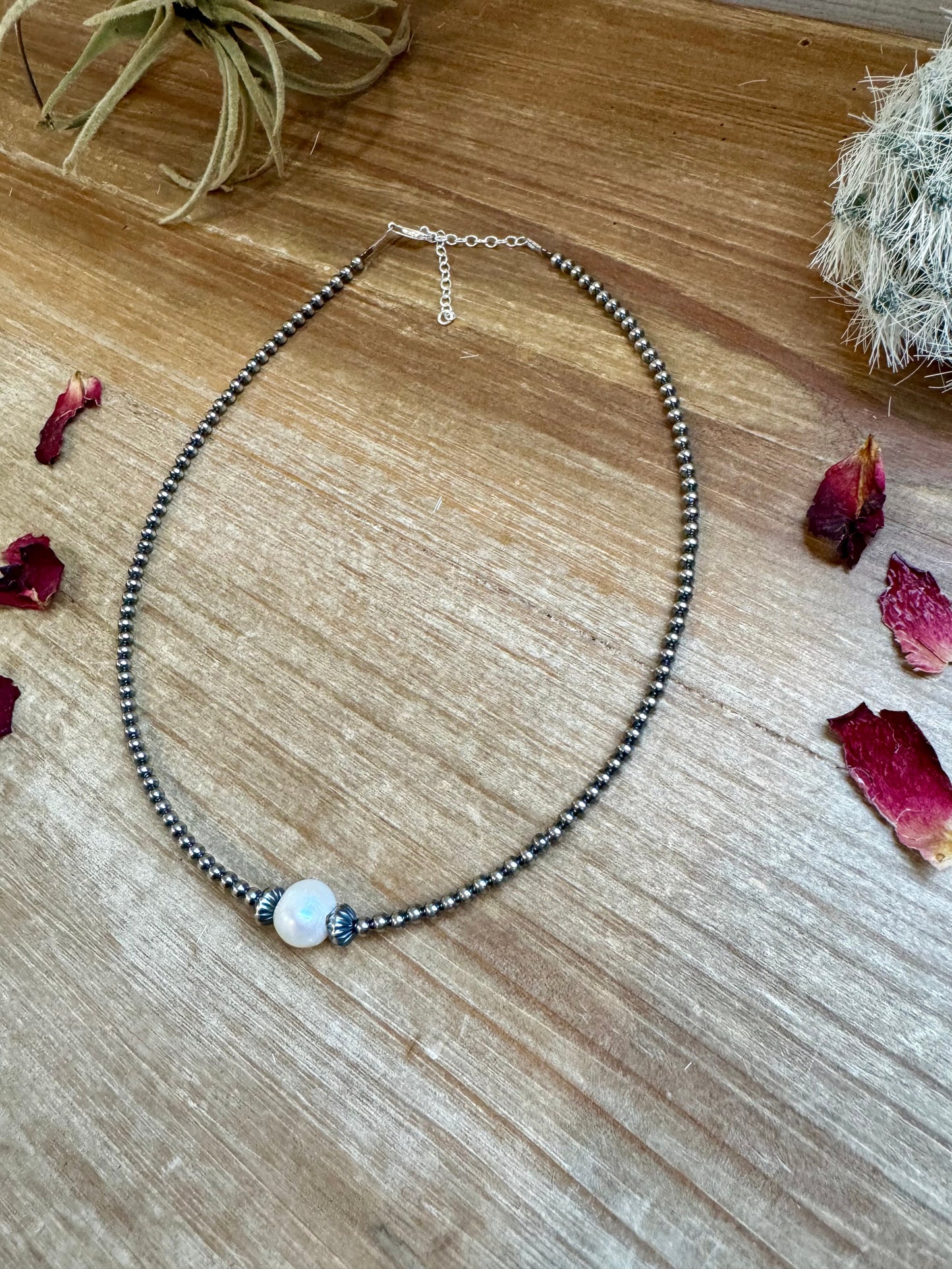 14 inch 3 mm sterling silver pearls choker - fresh water pearls
