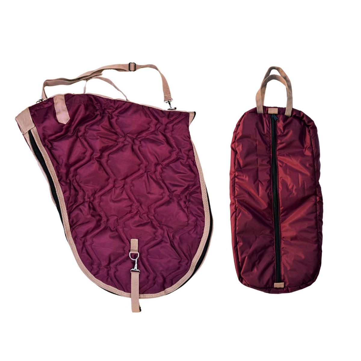 AJ Tack English Padded Saddle and Bridle Carrier Set