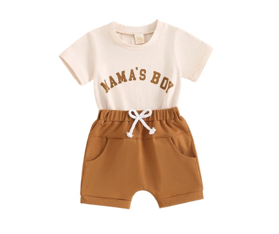 Mama's Boy Beige Short Set rts