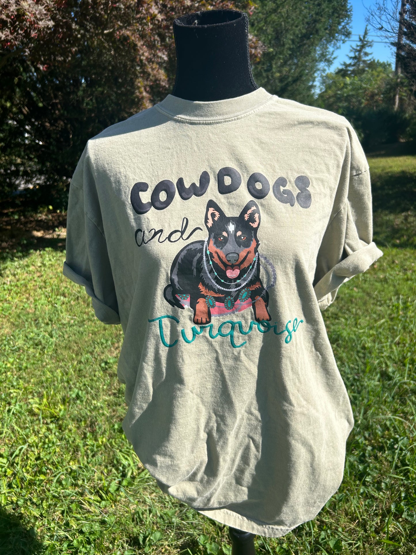 cowdogs and turquoise- cc tee