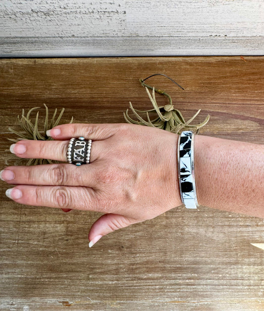 White Buffalo Cuff – Sterling Silver – SF Stamp by Steve Francisco