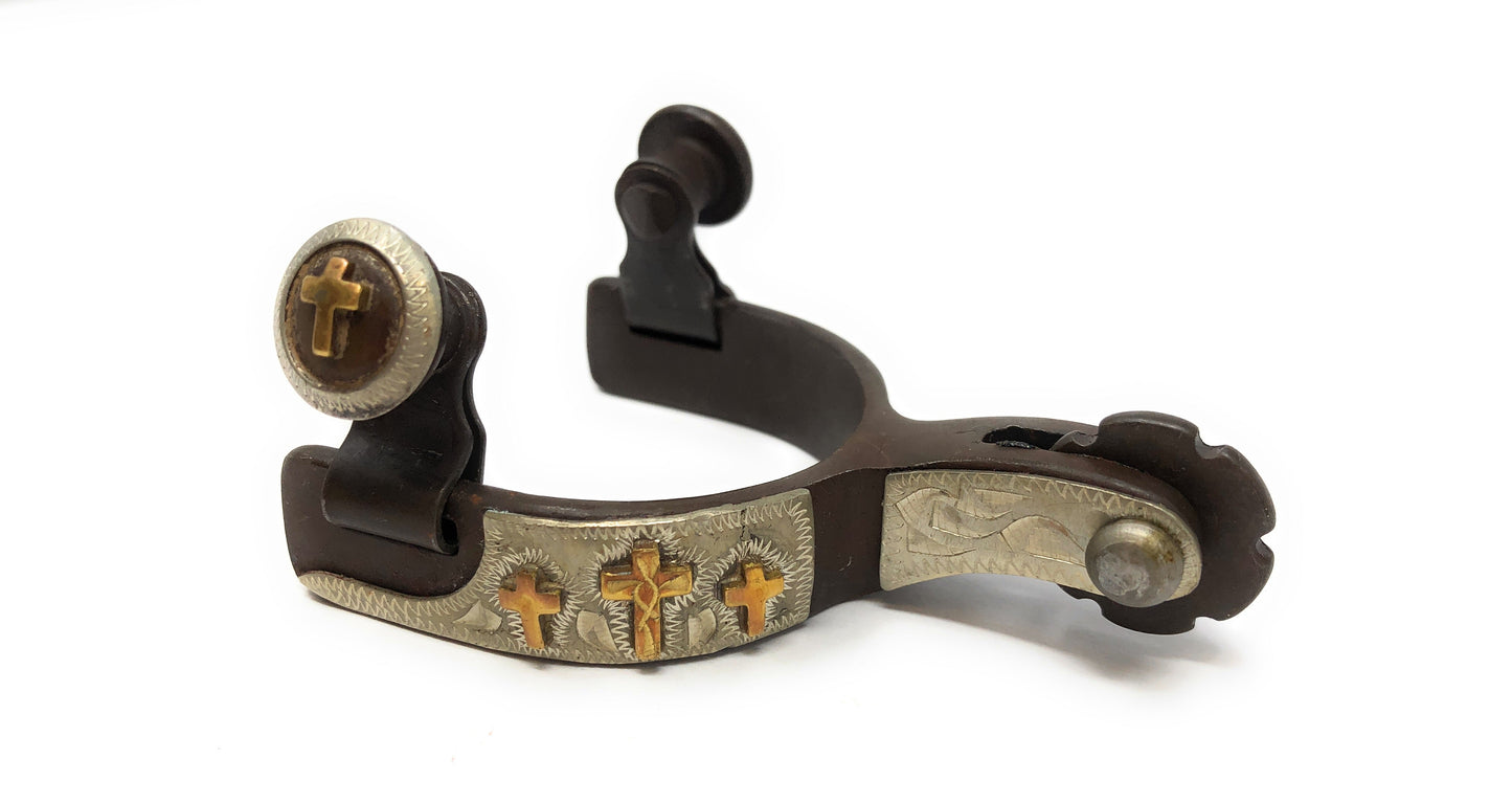 AJ Tack Baby Antique Brown Three Cross Spurs