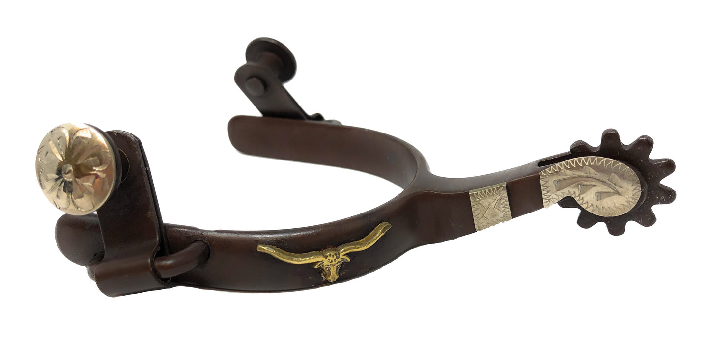 AJ Tack Youth Antique Brown Longhorn Spurs