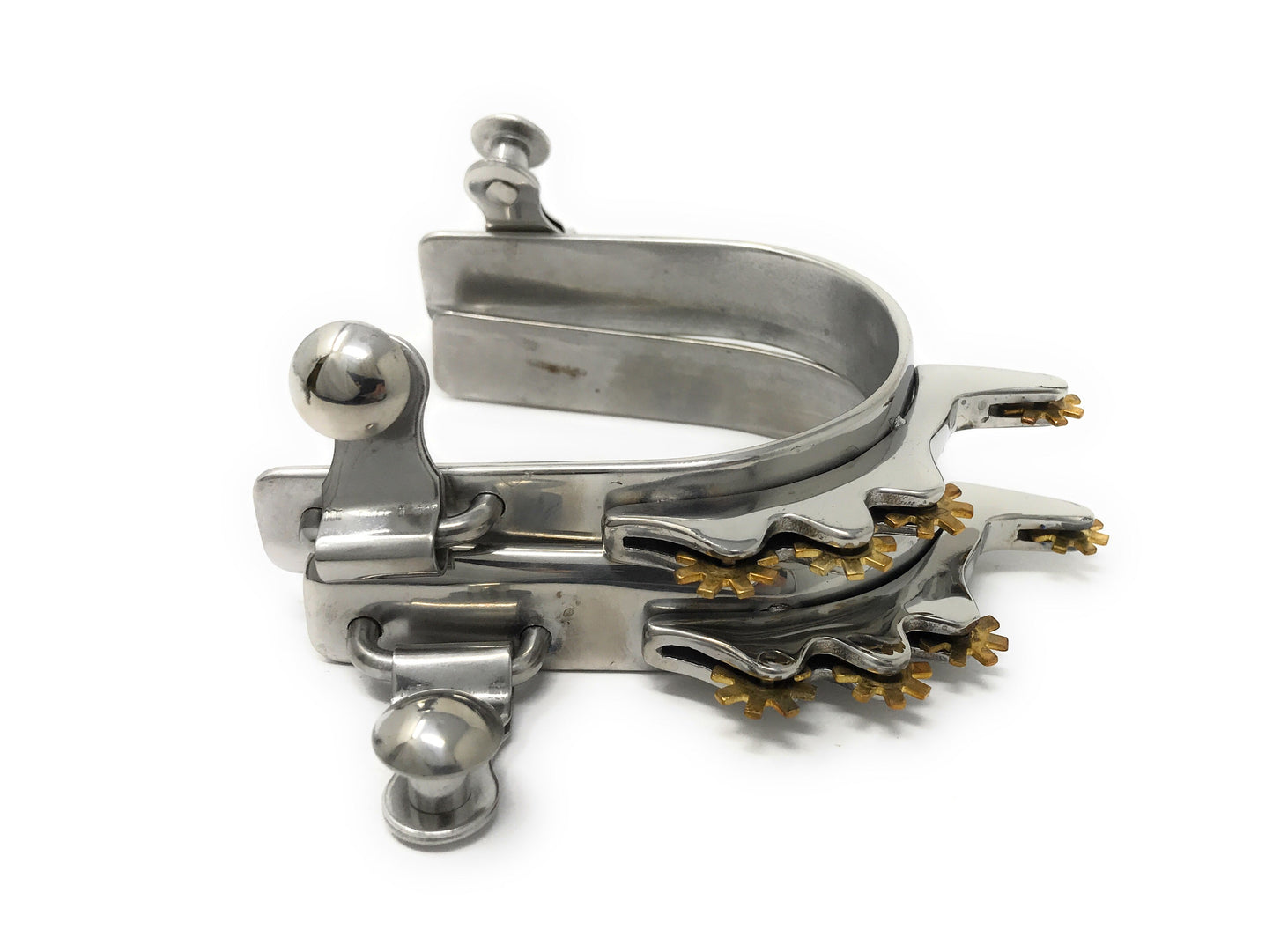 AJ Tack Youth Horizontal Brass Rowel Bumper Spurs