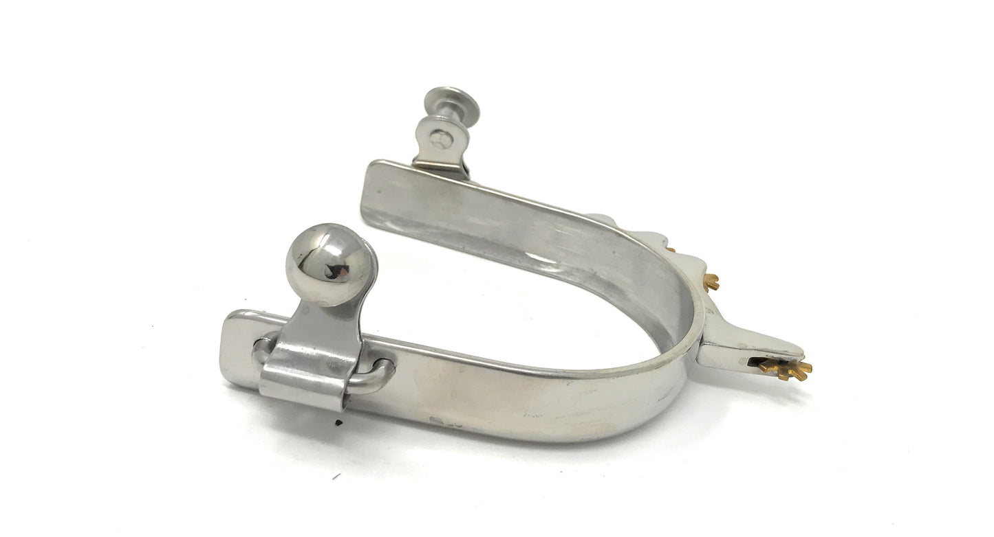 AJ Tack Youth Horizontal Brass Rowel Bumper Spurs