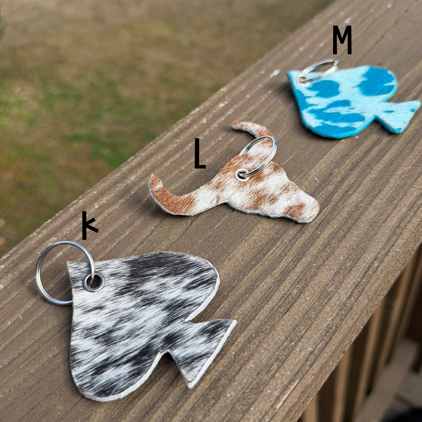 Genuine Hair-On-Hide Keychain – Single-Sided Cowhide Shapes