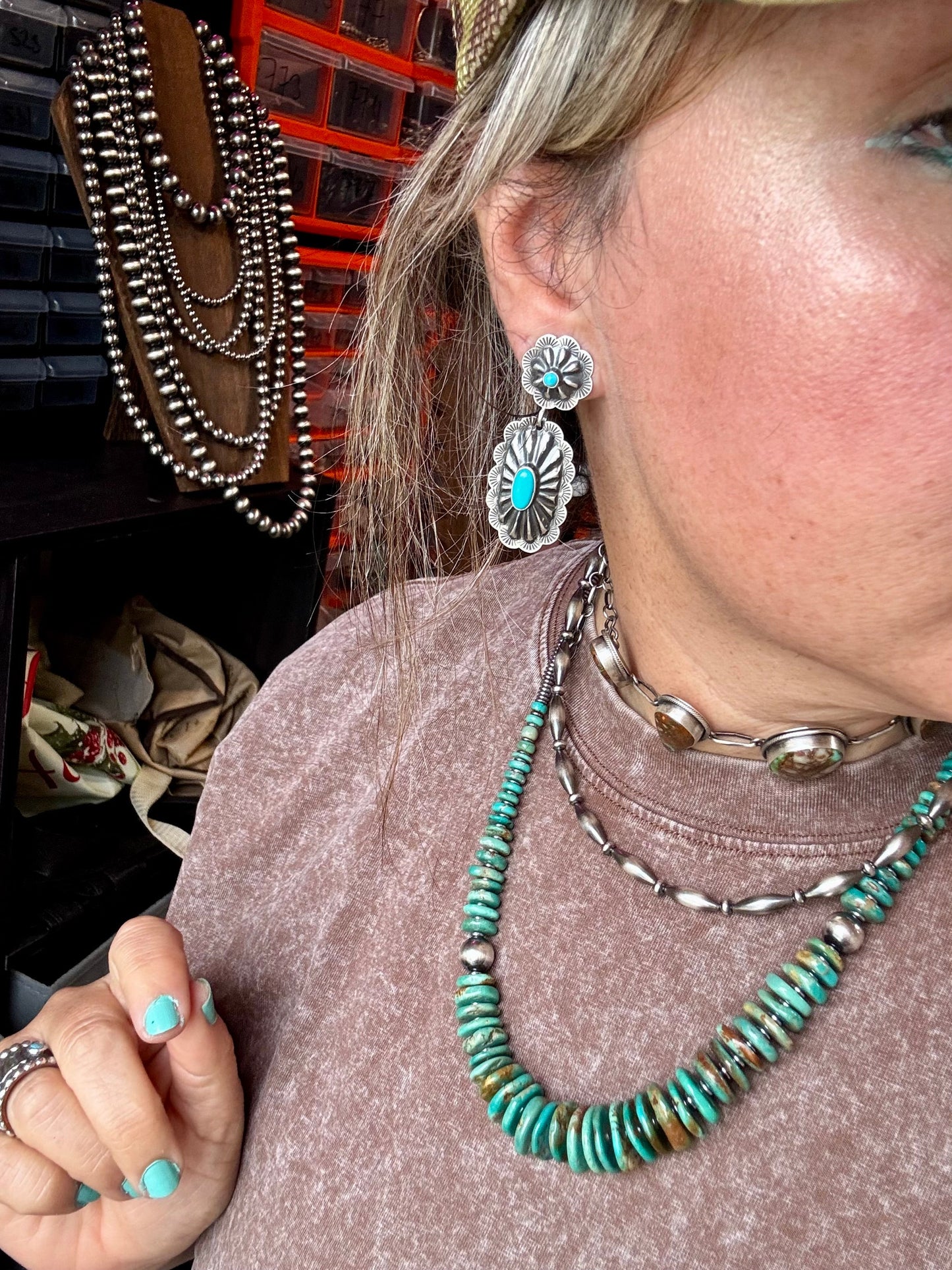 Post Earrings – Sterling Silver & Sleeping Beauty Turquoise