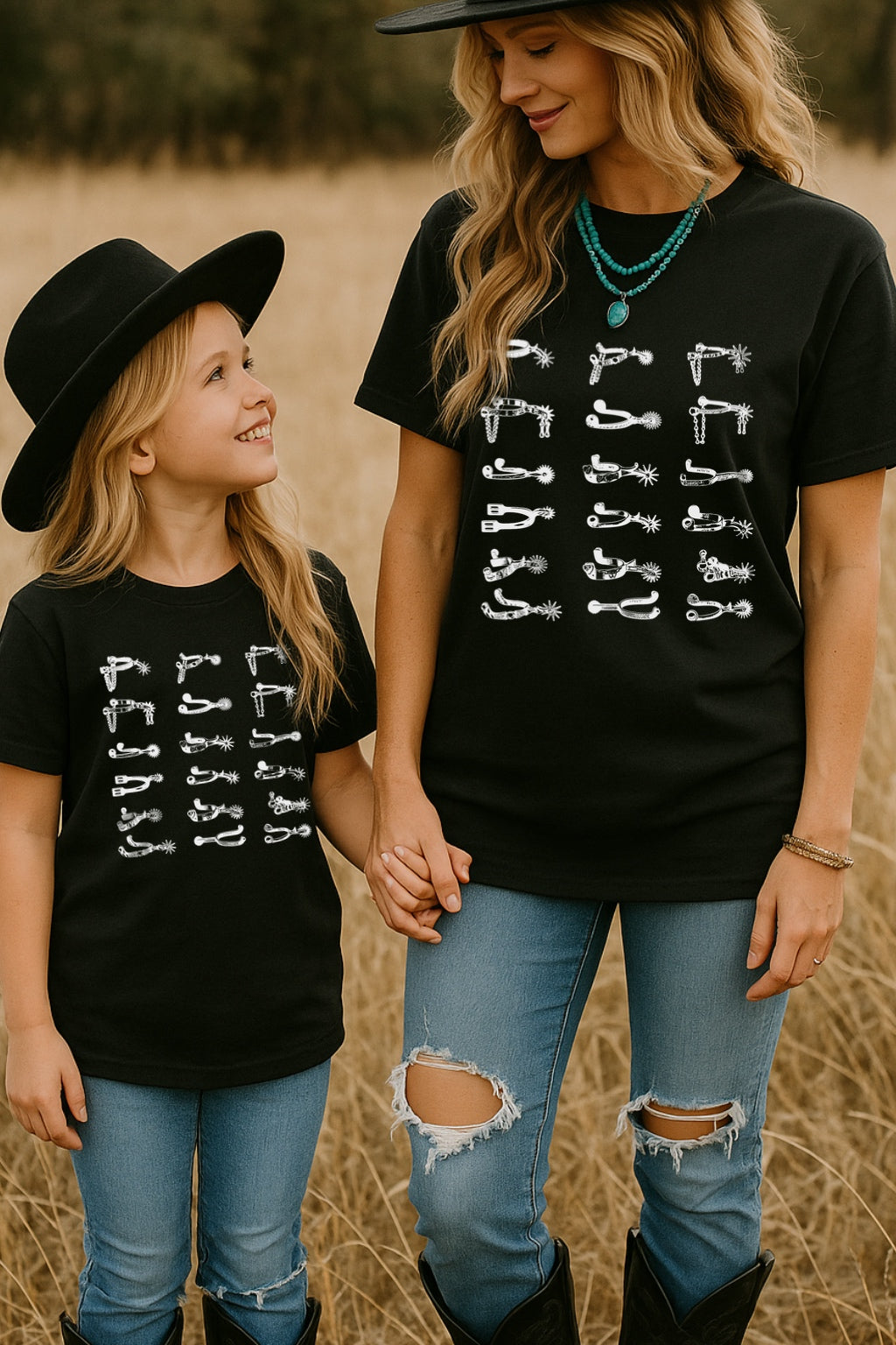 Western Spur Collection Kids–Adult Sizes Shirt – Graphic Tee, Long Sleeve & Crewneck