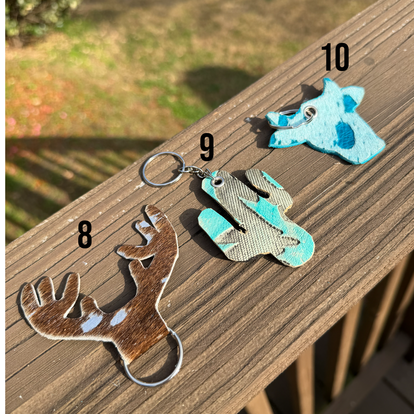 Genuine Hair-On-Hide Keychain – Single-Sided Cowhide Shapes