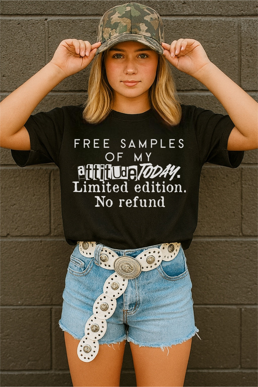 Free Samples of My Attitude Today Kids–Adult Gildan Black Shirt – Graphic Tee, Long Sleeve & Crewneck.