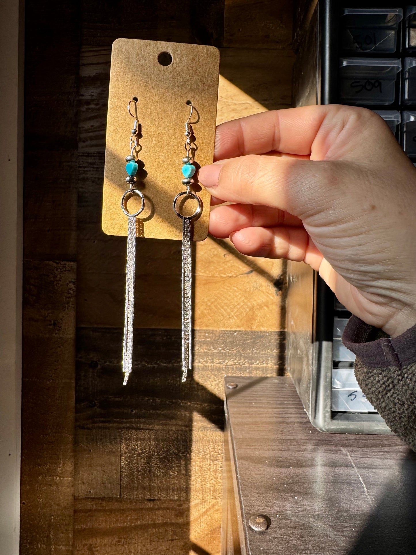 Turquoise heart and chic dangle