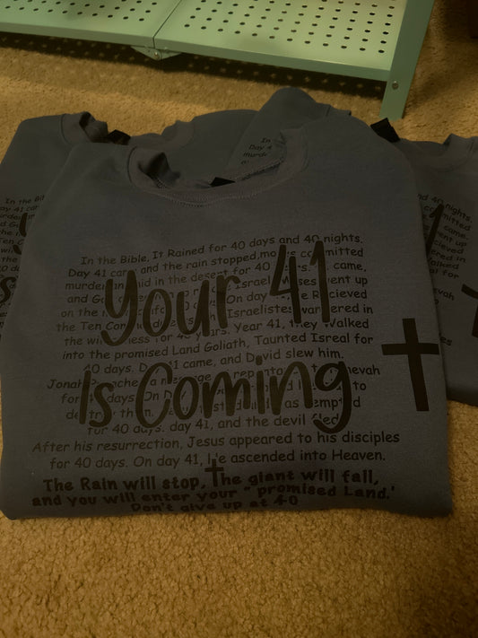 Your 41 is coming Crewneck