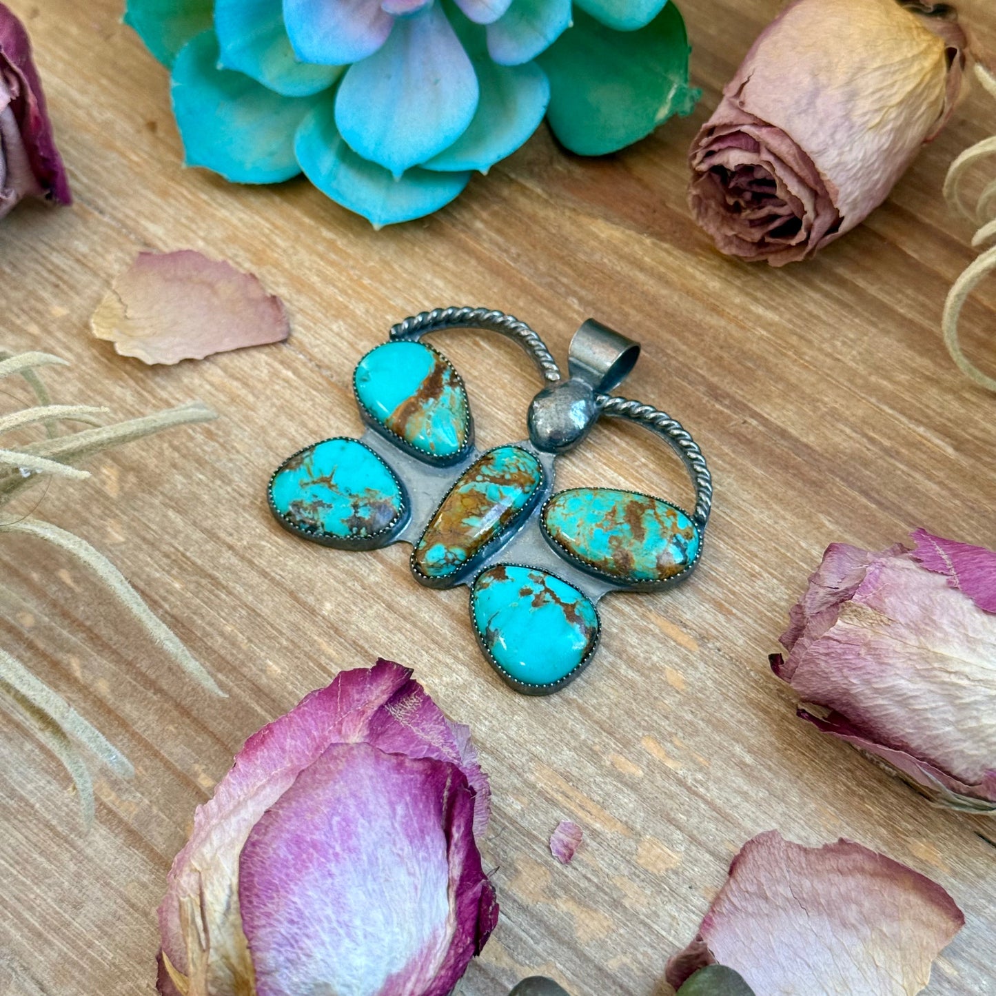 Turquoise Butterfly Pendant – Sterling Silver