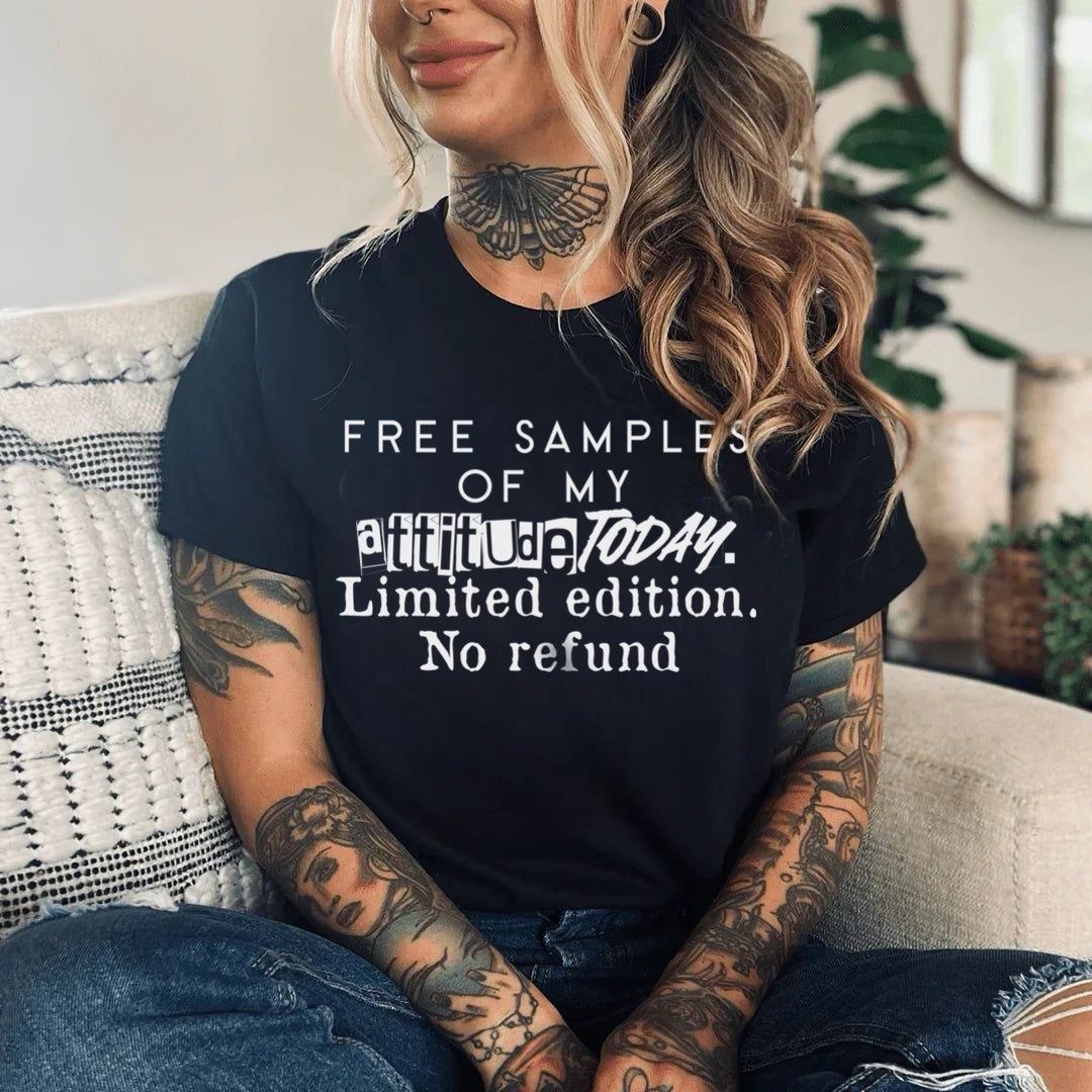 Free Samples of My Attitude Today Kids–Adult Gildan Black Shirt – Graphic Tee, Long Sleeve & Crewneck.