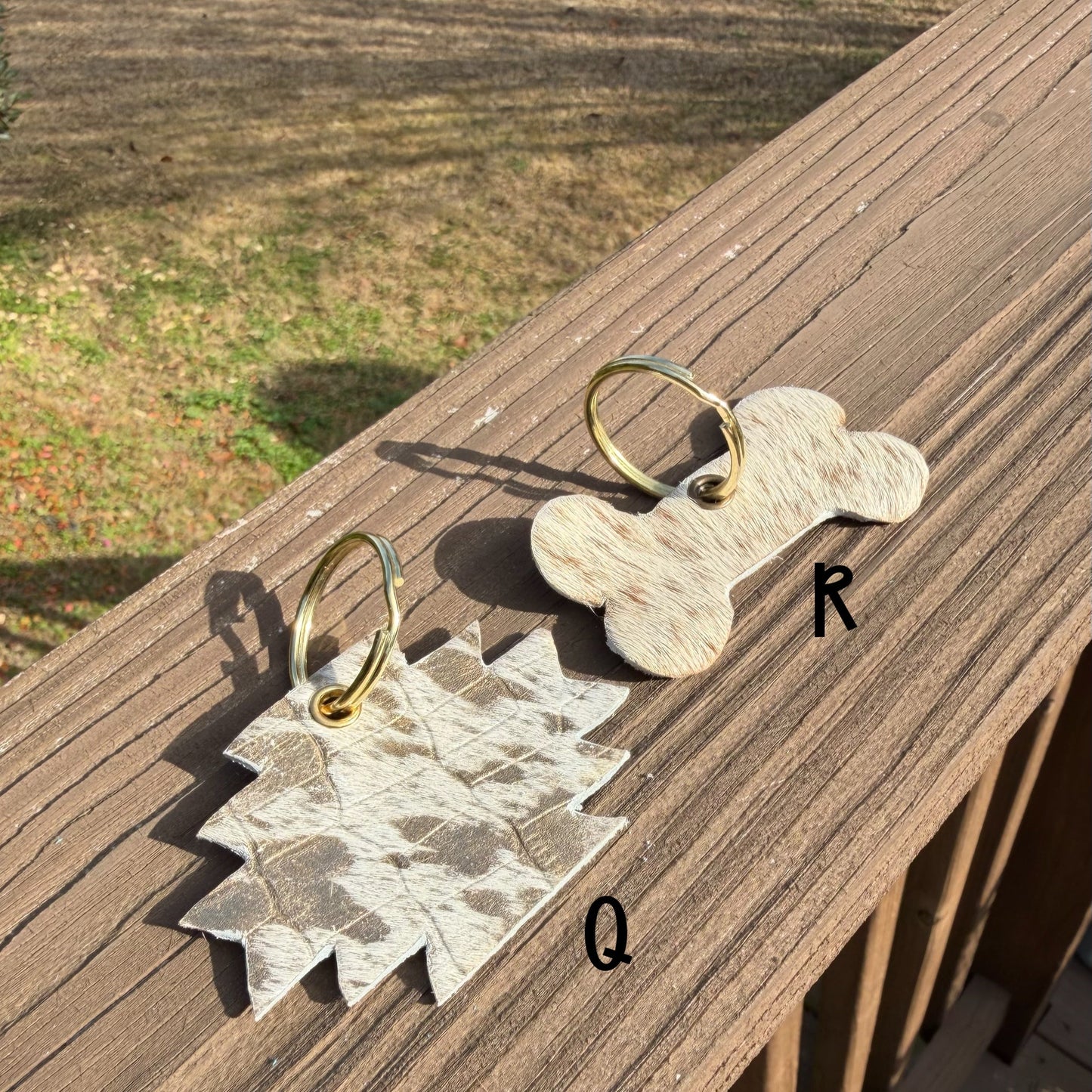 Genuine Hair-On-Hide Keychain – Single-Sided Cowhide Shapes