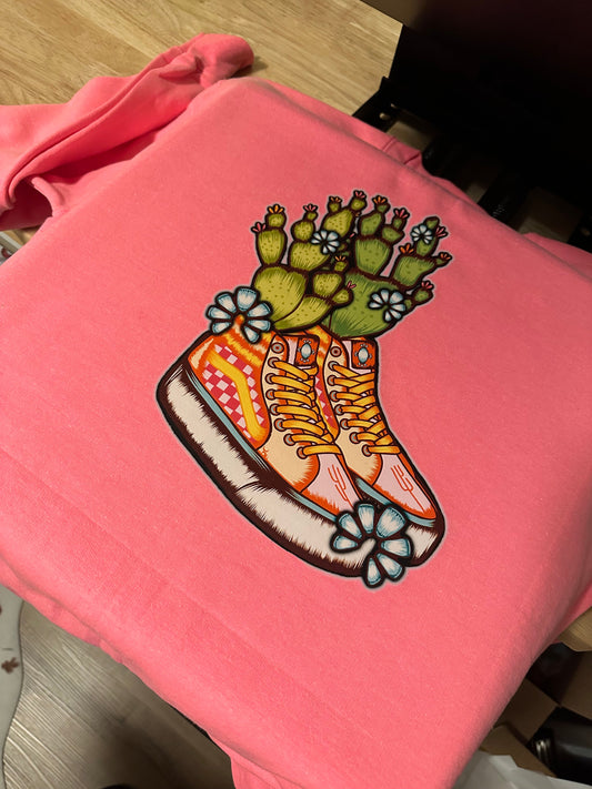 Hot Pink Desert Checkered shoes graphic