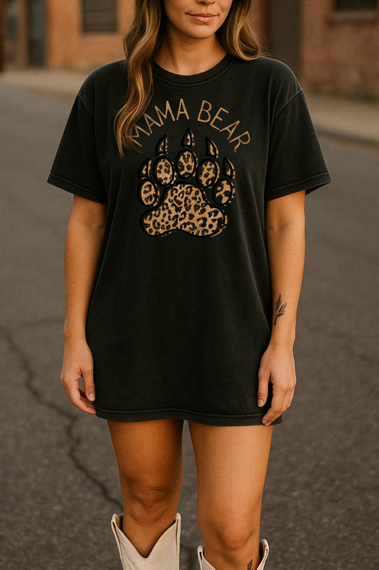 Leopard Mama Bear Paw Shirt – Graphic Tee, Long Sleeve & Crewneck.