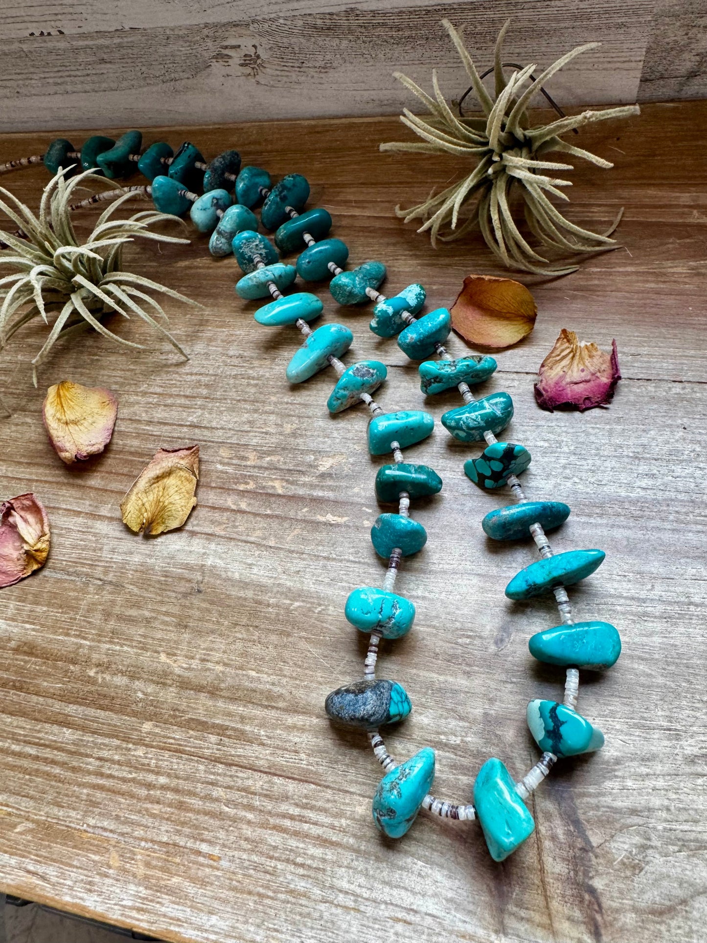 44 inch - American Rodeo Collection - Shell & Turquoise Nuggets