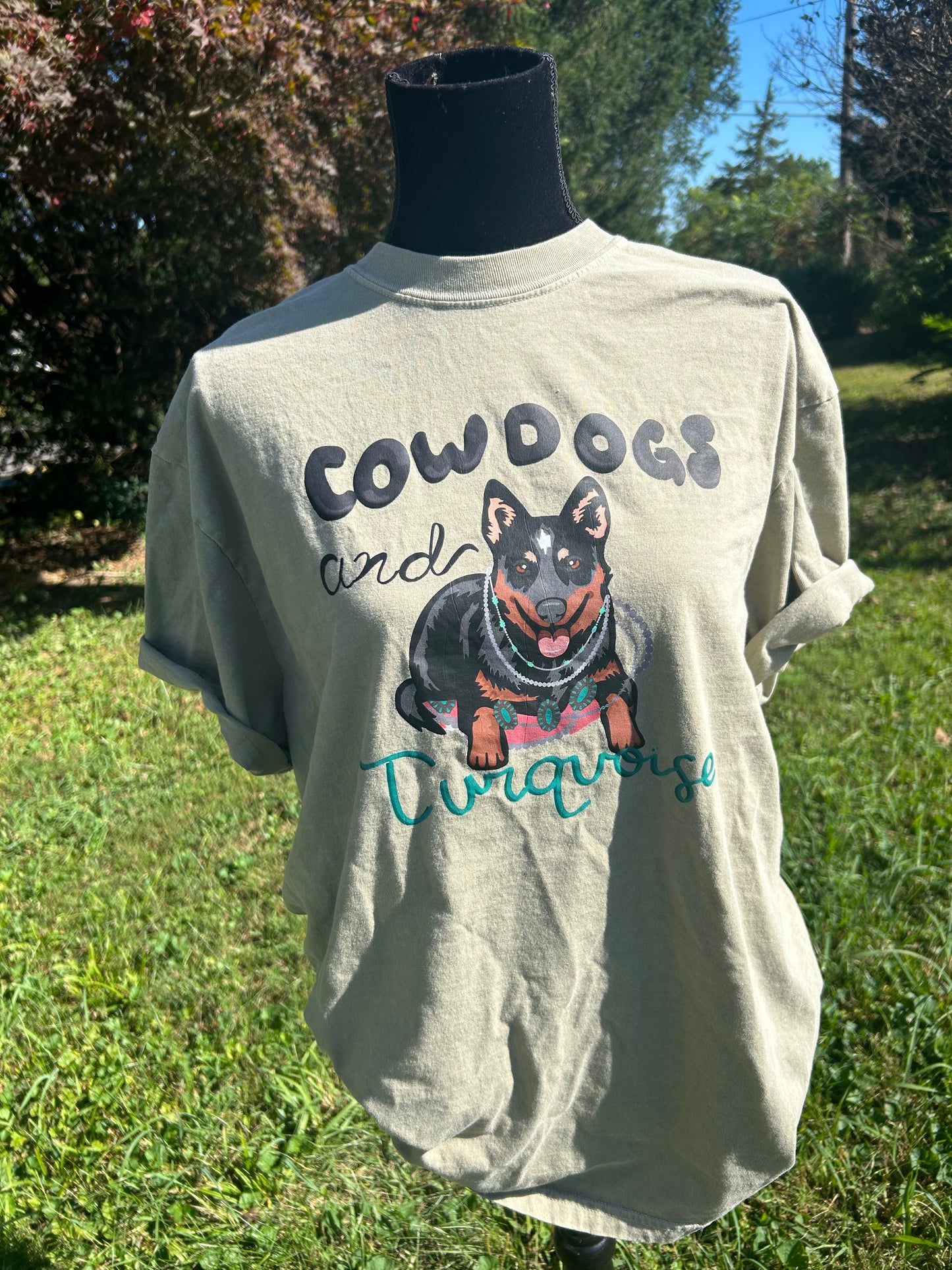 cowdogs and turquoise- cc tee