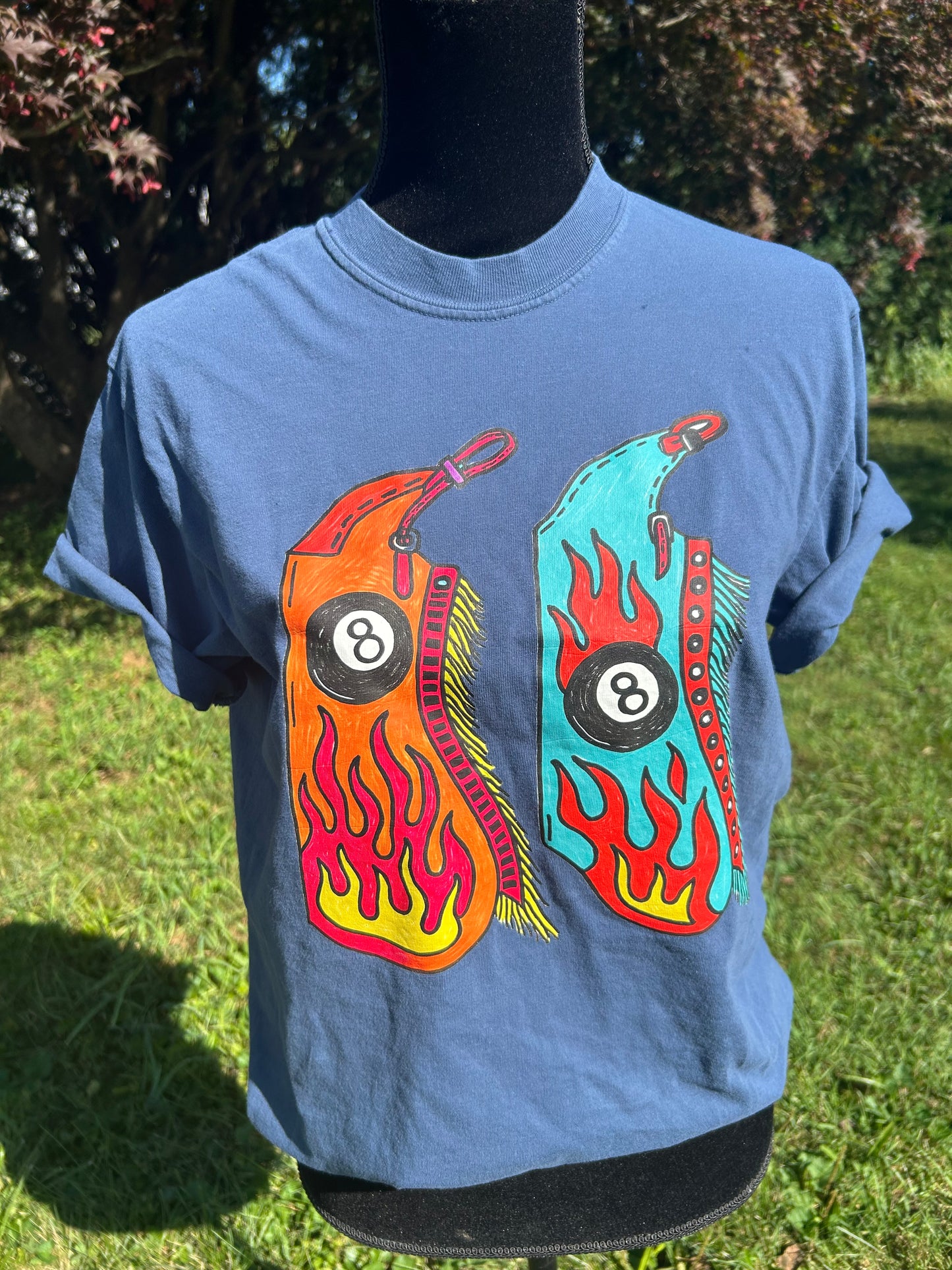 flaming eight ball chaps- CC tee