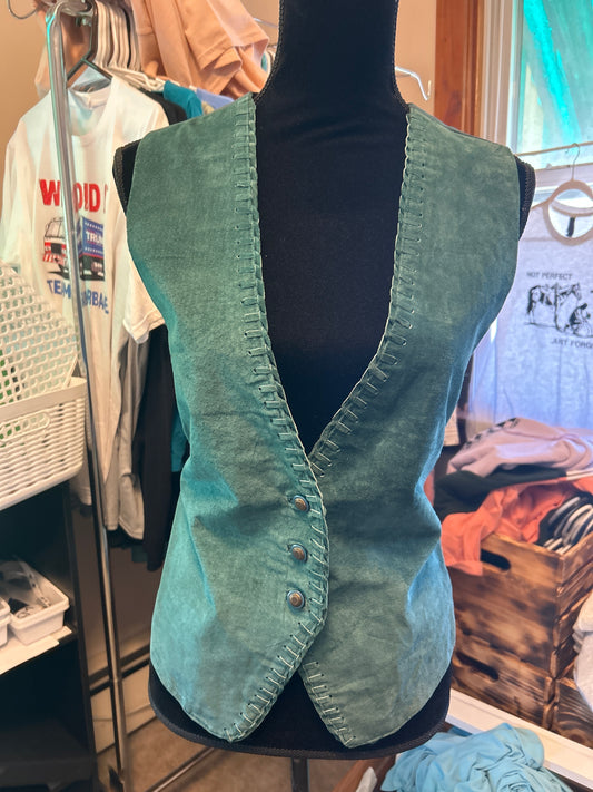 Vintage style leather vest MEDIUM