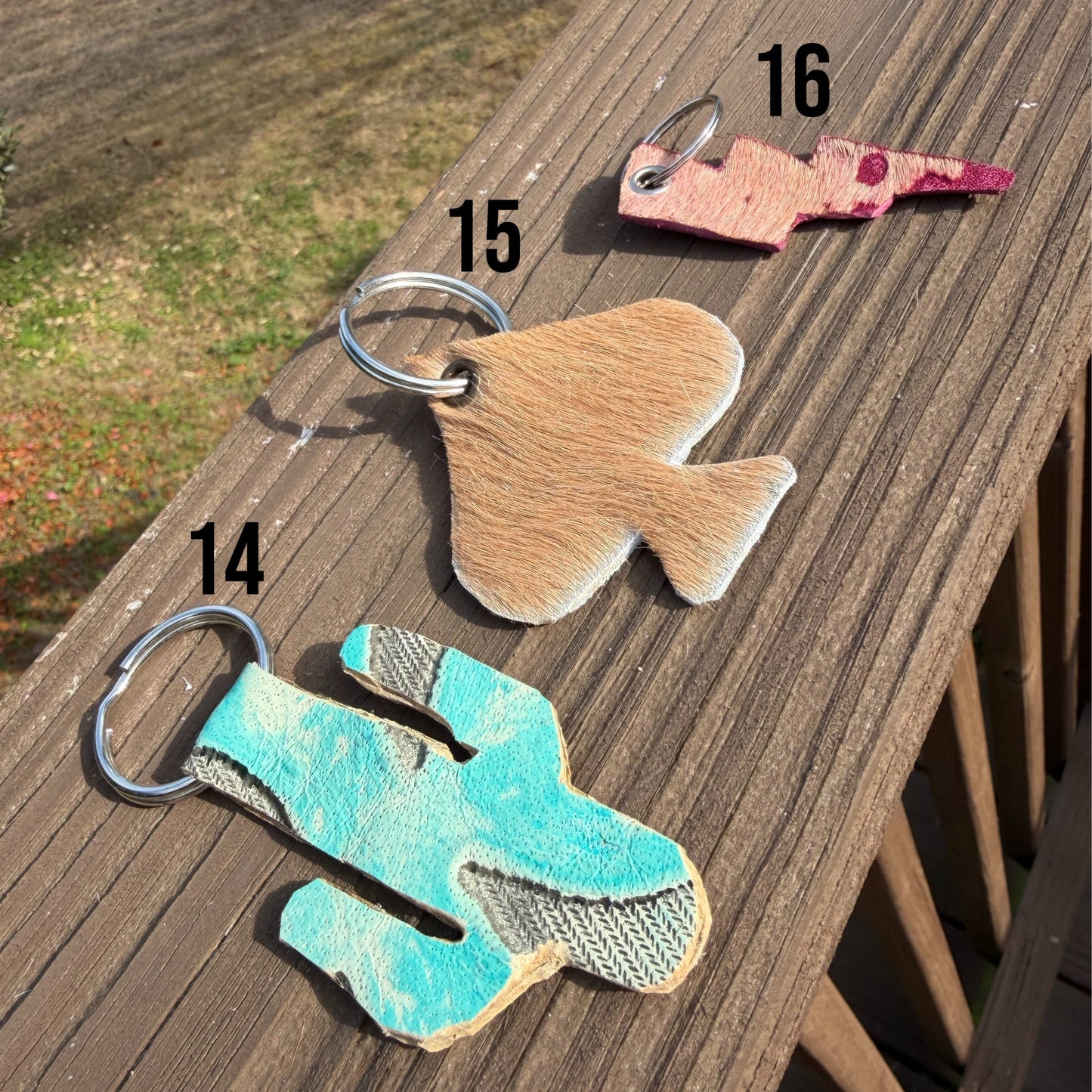 Genuine Hair-On-Hide Keychain – Single-Sided Cowhide Shapes