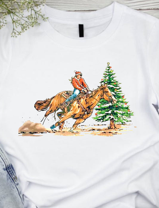 Christmas Barrel Racer Tee