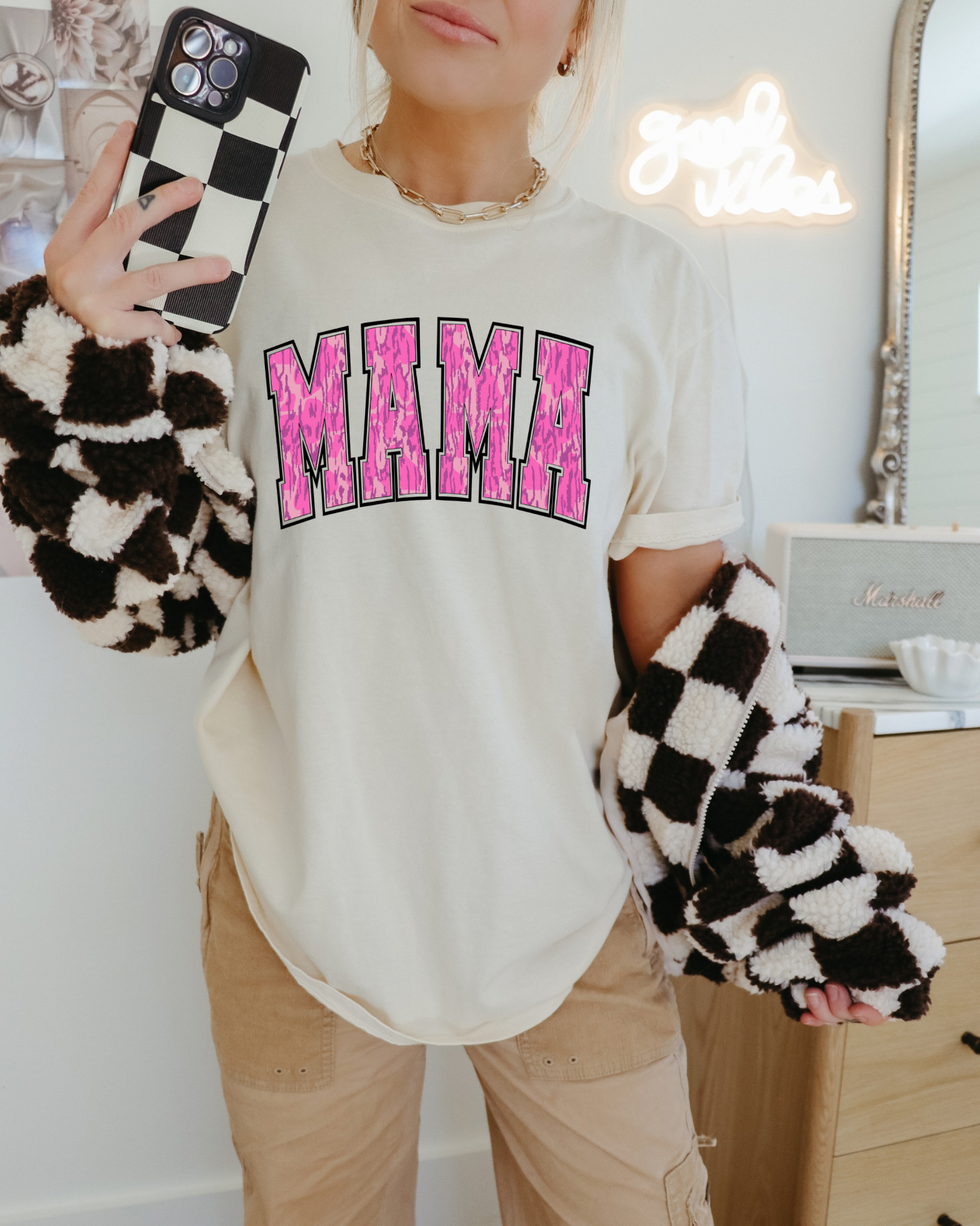 Pink Camo Mama Tee