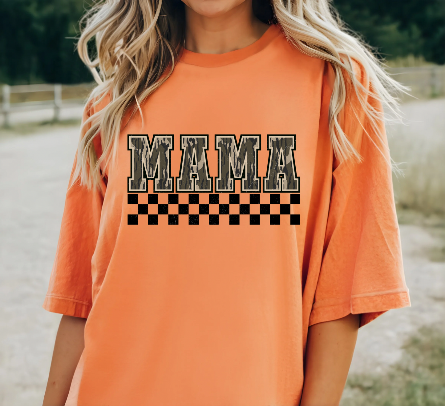 Camo Checkered Mama tee