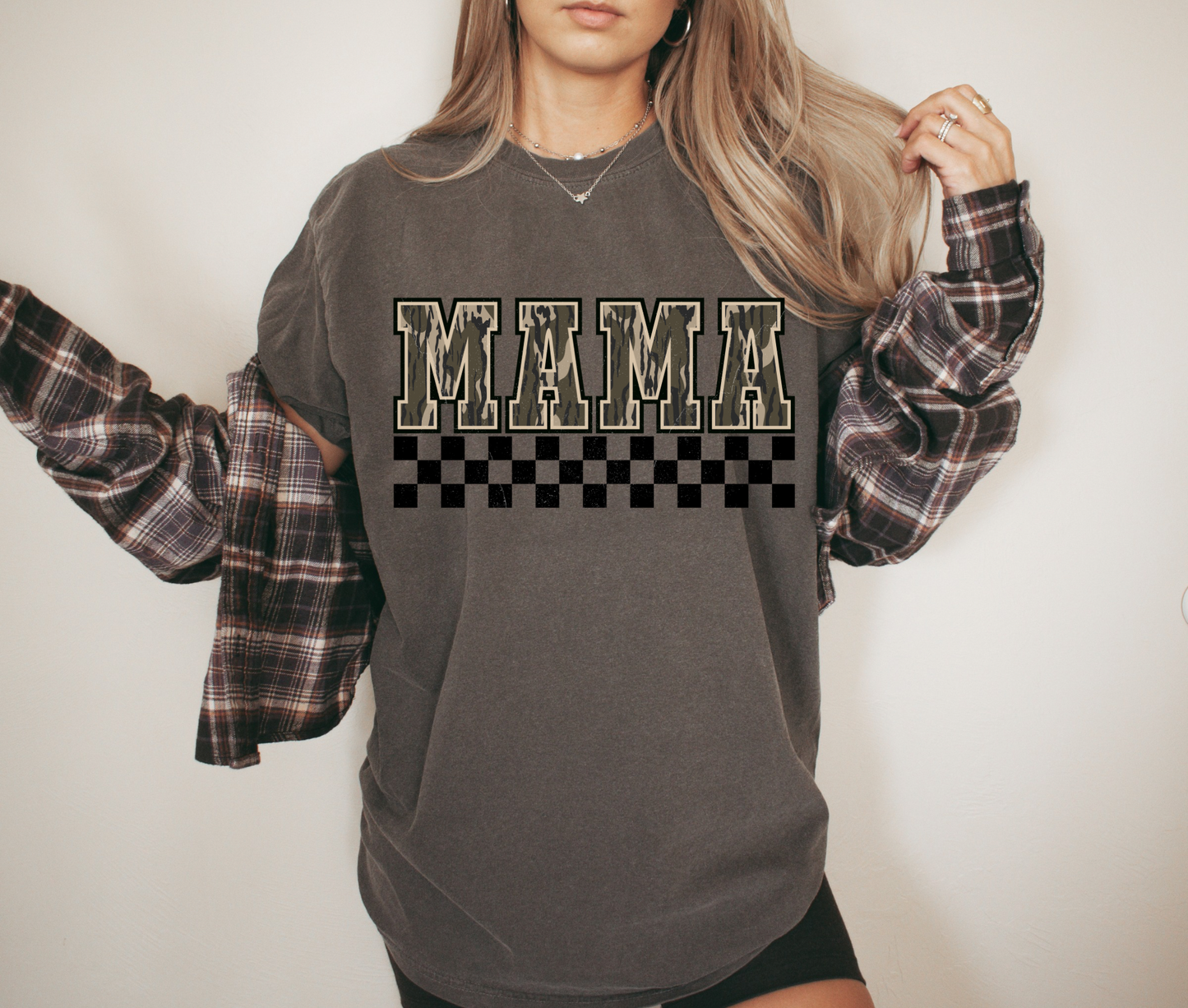 Camo Checkered Mama tee