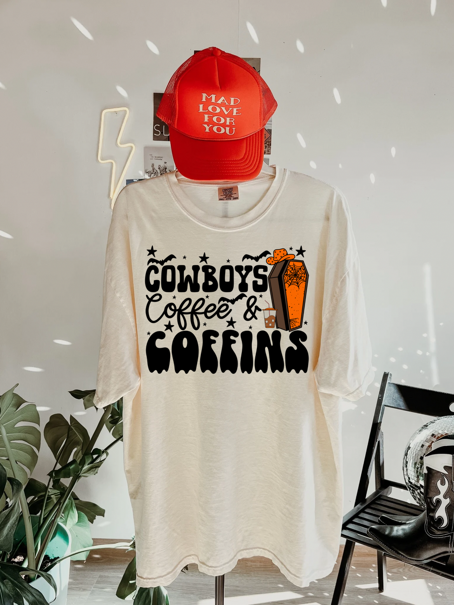 Cowboys, Coffee, & Coffins Tee