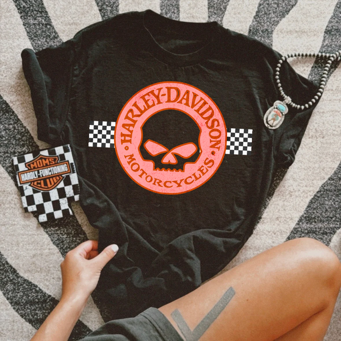 Checkered Harley Tee