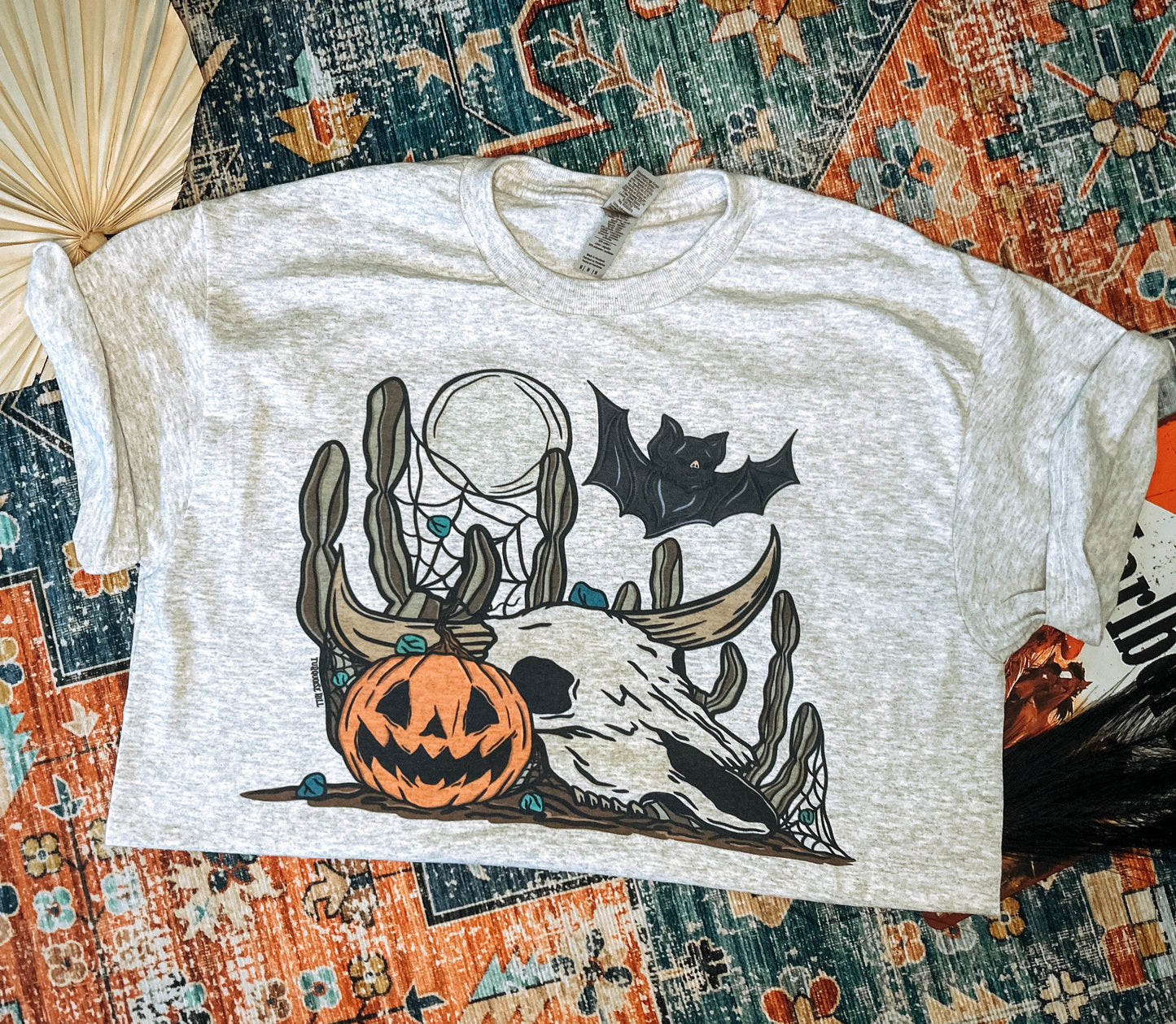 Spooky Turq Skull tee