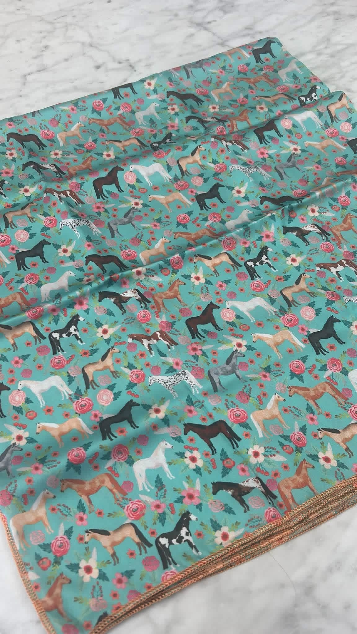 Pretty Ponies 100% silk wildrag