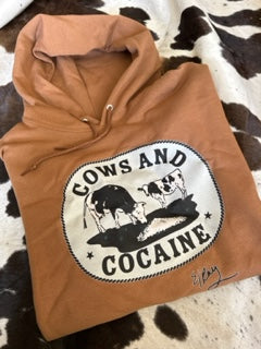 Sudadera con capucha de vacas y cocaína