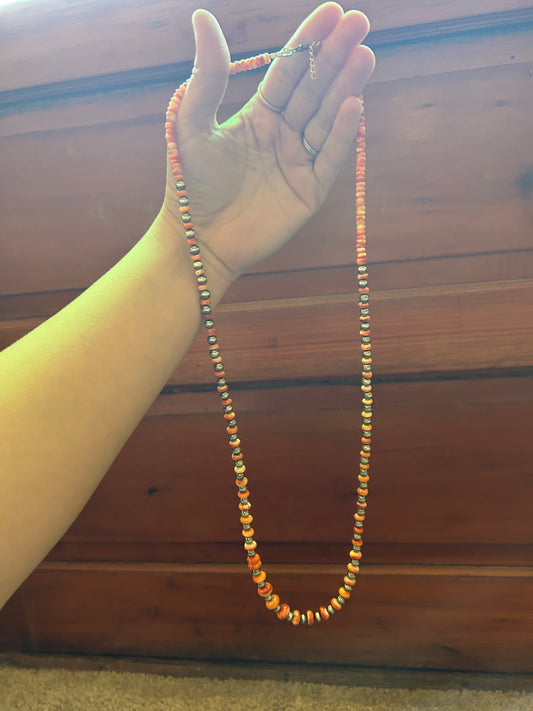 30 inch Pearls and Orange Spiny