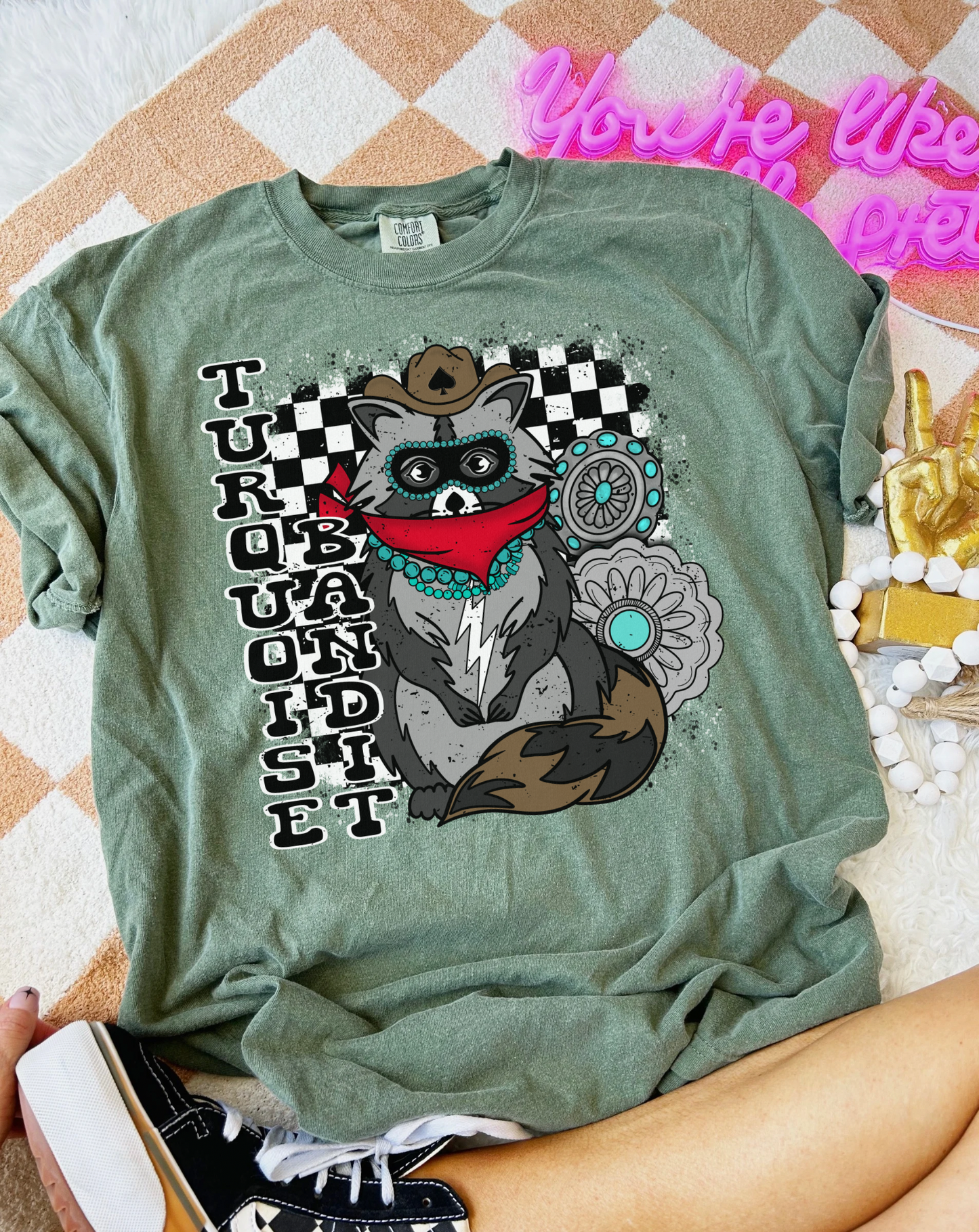 Turquoise Bandit Tee